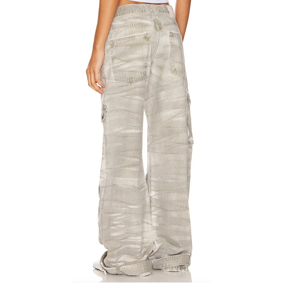 GRLFRND Lara Cargo Jean Desert Days SIZE 28 Camo Slouchy Low Rise Baggy $295 NEW - Picture 3 of 12